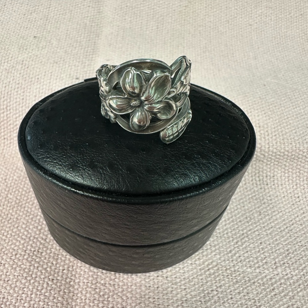 Floral Silver Spoon Ring
